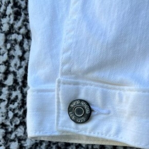 LOFT White Short Waisted Button Front Denim Jacket - Picture 5 of 11